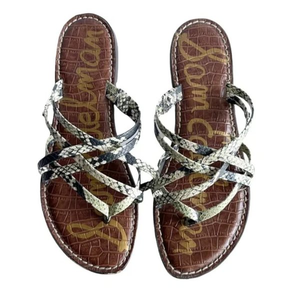 Sam Edelman Shoes - Sam Edelman Georgette Phthalo Snake Print Woven Slides size 9